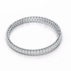 14.25 CT Emerald Cut Tennis Lab Diamond Bracelet