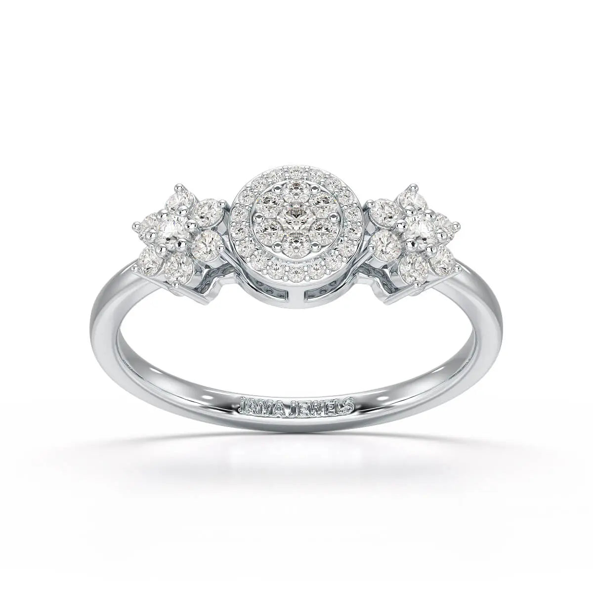 0.35 CT Round Cut Lab Diamond Engagement Ring
