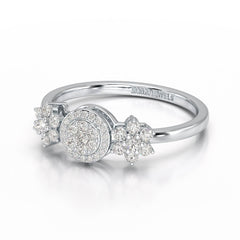 0.35 CT Round Cut Lab Diamond Engagement Ring