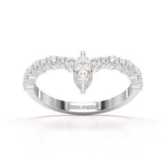 0.44 CT Marquise Cut Lab Diamond Ring