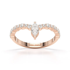 0.44 CT Marquise Cut Lab Diamond Ring