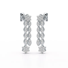 0.79 CT Drop & Dangle Lab Diamond Wedding Earrings - Jama Jewels