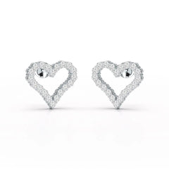 0.56 CT Heart Shaped Lab Diamond Stud Earrings