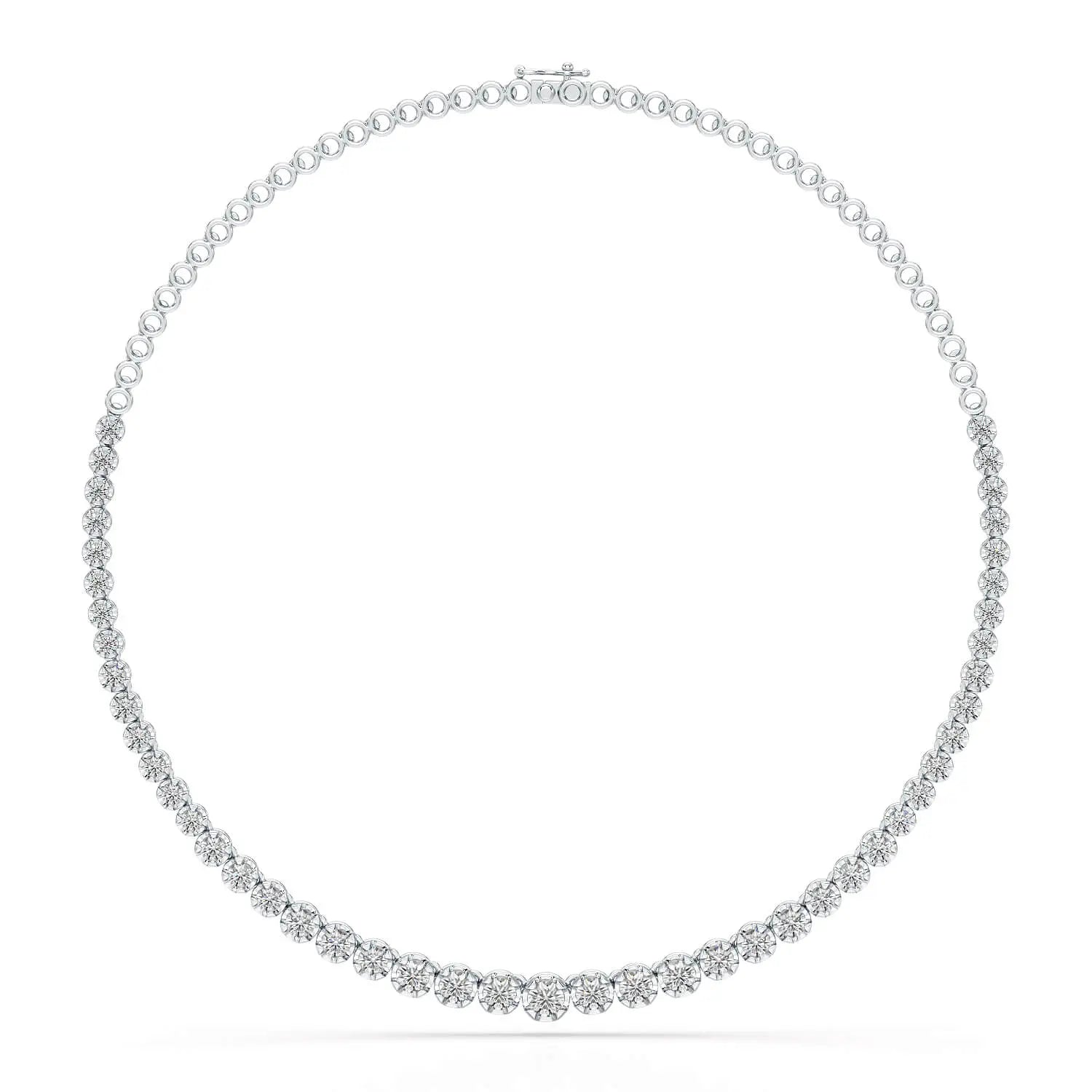7.6 Carat Lab Diamond Round Riviere Necklace