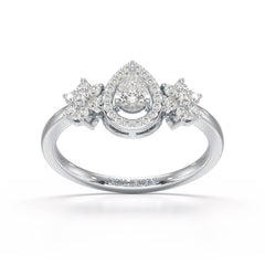 Pear Cut 0.5 CT Lab Grown Diamond Ring