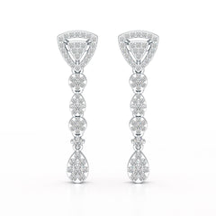 0.78 CT Round Dangle Drop Lab Diamond Earrings