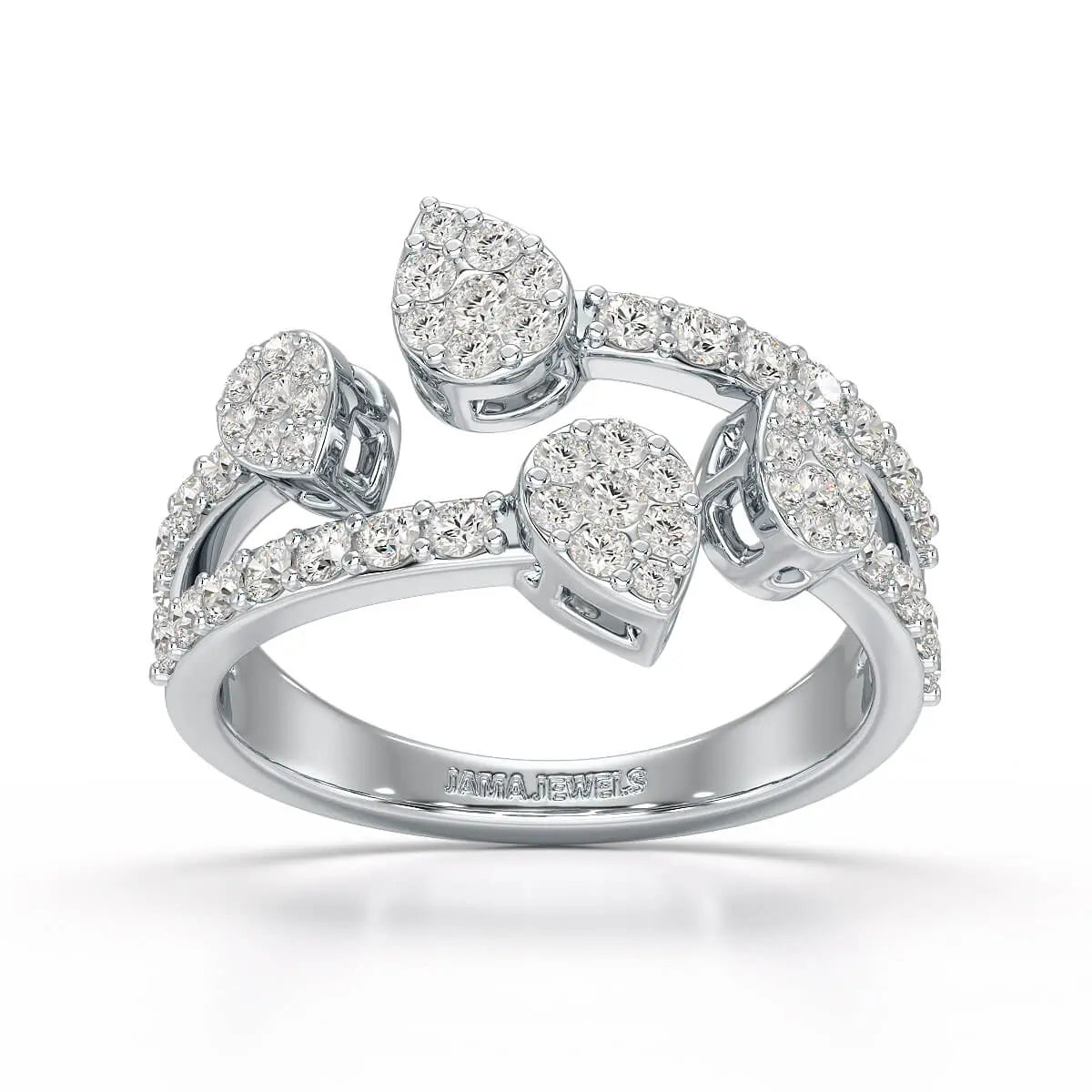 0.84 CT Layered Lab Diamond Wedding Ring