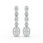 0.87 CT Baguette Cut White Gold Lab Diamond Earring