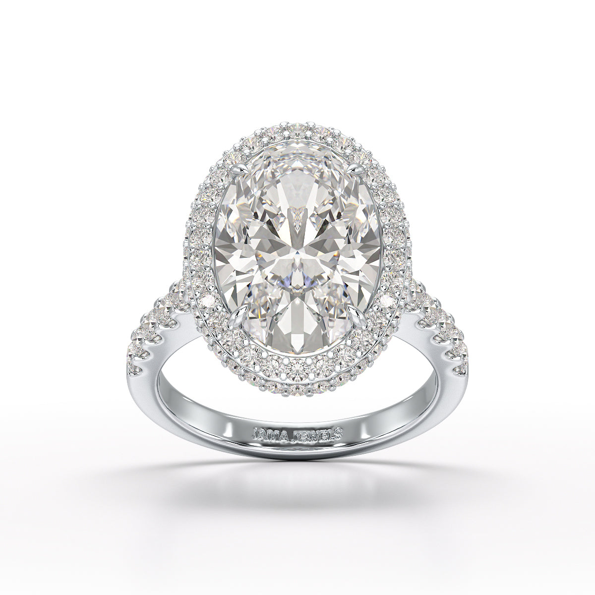 6.1 CT Oval Cut Lab Diamond Wedding Ring - Jama Jewels