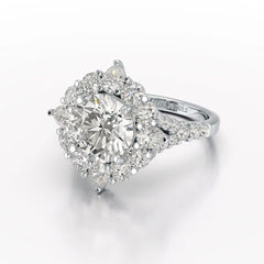 4.95 Carat Round Pear Lab Diamond Ring - Jama Jewels