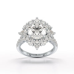 4.95 Carat Round Pear Lab Diamond Ring - Jama Jewels