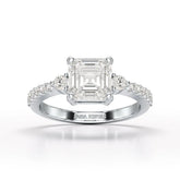 Asscher Cut 2.33 CT Lab Diamond Engagement Ring - Jama Jewels