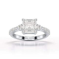 Asscher Cut 2.33 CT Lab Diamond Engagement Ring - Jama Jewels