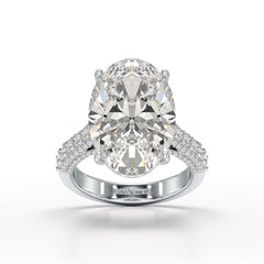 12.06 Carat Oval Cut Lab Diamond Engagement Ring - Jama Jewels