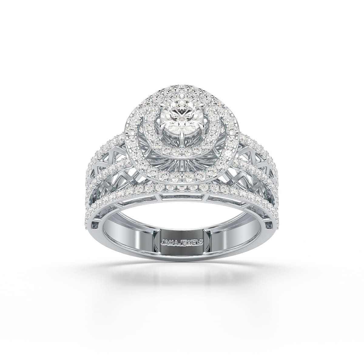 1.06 CT Halo Cluster Lab Diamond Ring
