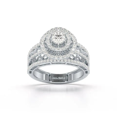 1.06 CT Halo Cluster Lab Diamond Ring