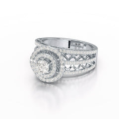 1.06 CT Halo Cluster Lab Diamond Ring