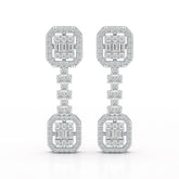 1.16 CT Baguette Cut Lab Diamond Drop Earring