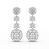 1.18 CT Round Cut Dangle Drop Lab Diamond Earring