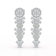 1.34 CT Lab Diamond Flower Drop Earring