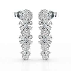 1.34 CT Lab Diamond Flower Drop Earring