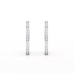 1.38 CT Lab Diamond Heart Shaped Hoop earring