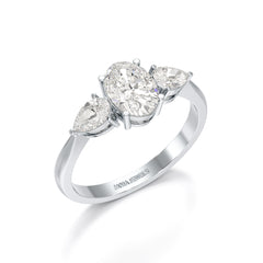 1.3 CT Three Stone Lab Diamond Ring