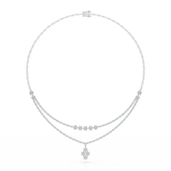 Lab Diamond 2.9 CT Two Layered Necklace Jama Jewels