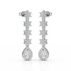 1.48 CT Pear Cut Drop Lab Diamond Earring