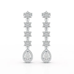 1.48 CT Pear Cut Drop Lab Diamond Earring