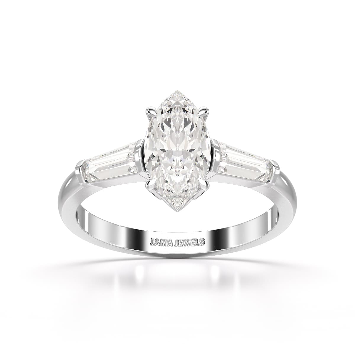 1.4 CT Marquise Cut Lab Diamond Three Stone Ring