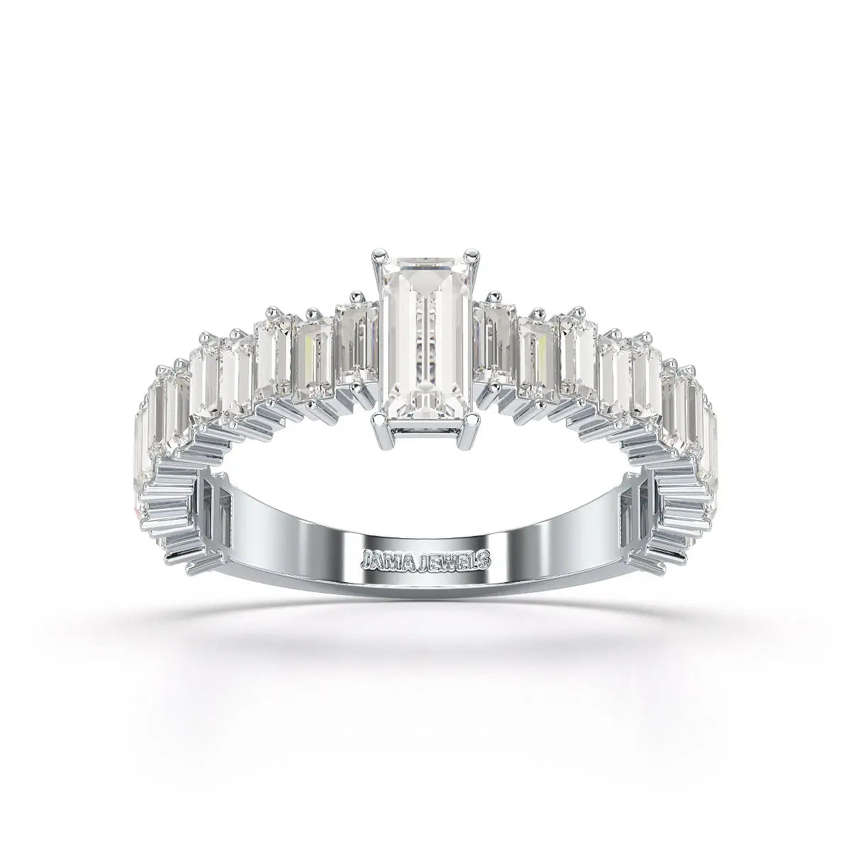 1.56 CT Cluster Baguettes Lab Diamond Ring