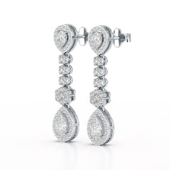 1.57 CT Pear Cut Lab Diamond Earring