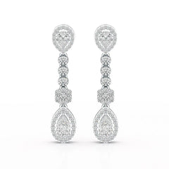 1.57 CT Pear Cut Lab Diamond Earring