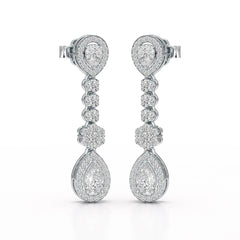 1.57 CT Pear Cut Lab Diamond Earring