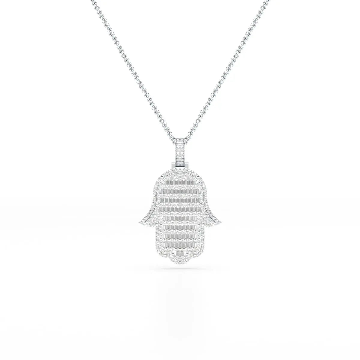 1.5 CT Baguette Straight Cut Lab Diamond Pendant