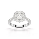 1.61 CT Cushion Cut Halo Lab Diamond Ring