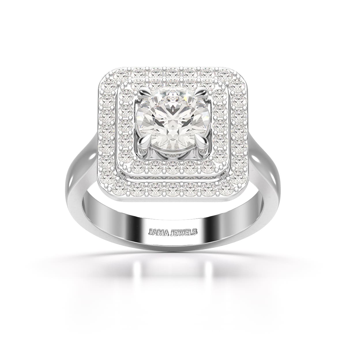 1.63 CT Lab Diamond Round Cut Halo Ring