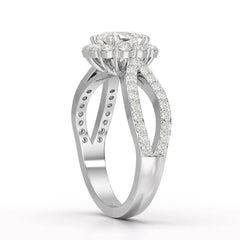 1.64 CT Halo Lab Diamond Cushion Cut Ring