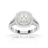 1.6 CT Halo Lab Diamond Cushion Cut Ring