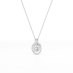 1.6 CT Lab Diamond Round Cut Chain Pendant