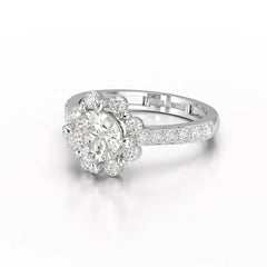 Halo Round Cut 1.72 CT Lab Diamond Ring Jama Jewels