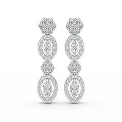 1.74 CT Marquise Cut Lab Diamond Drop Earring