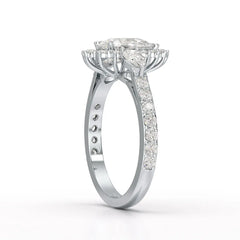 1.7 CT Pear Cut Lab Diamond Engagement Ring