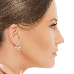 1.86 CT Lab Diamond Circular Stud Earrings Jama Jewels
