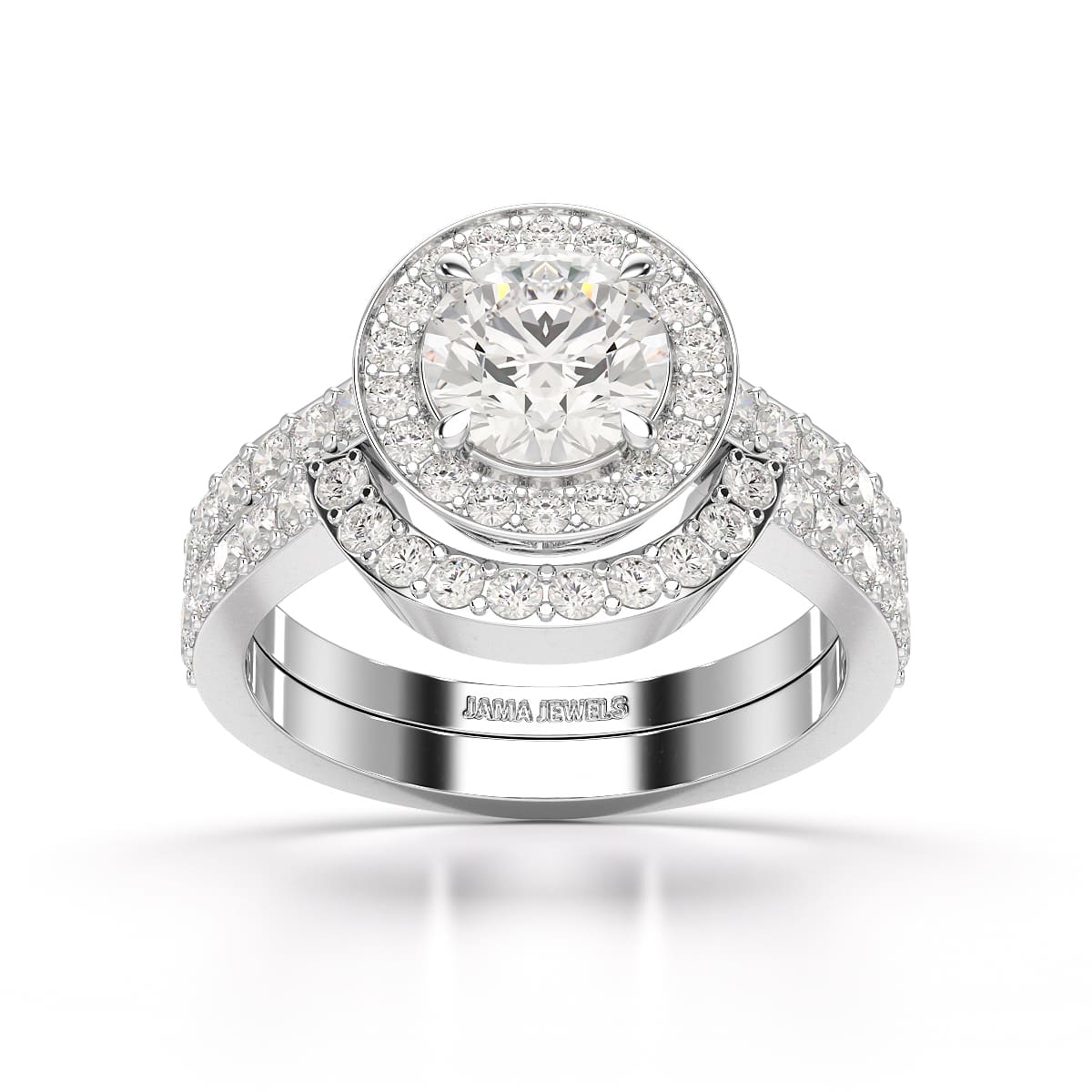 1.92 CT Lab Diamond Round Cut Halo Ring