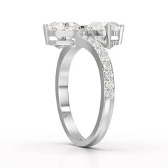 2.1 CT Double Heart Shaped Lab Diamond Ring Jama Jewels