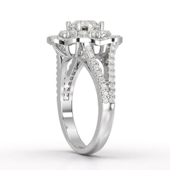 1.95 CT Round Cut Halo Lab Diamond Ring