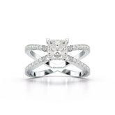 1.9 CT Princess Cut Butterfly Lab Diamond Ring