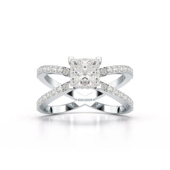 1.9 CT Princess Cut Butterfly Lab Diamond Ring